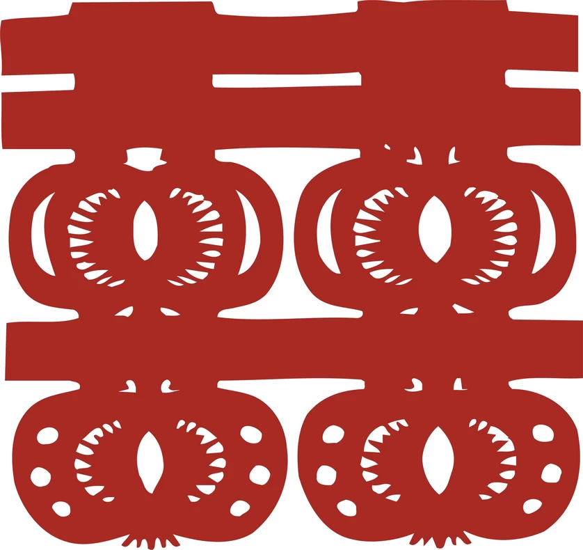 中国风中式传统喜庆民俗人物动物窗花剪纸插画边框AI矢量PNG素材【2748】